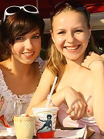 Two horny young girls enjoy a sexy day out together